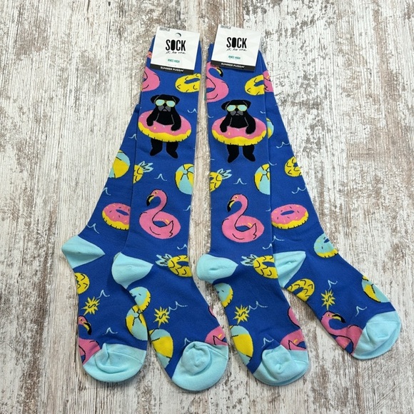 2 Pair Sock It To Me NWT Summer Puggin' Knee High Socks - Picture 1 of 9